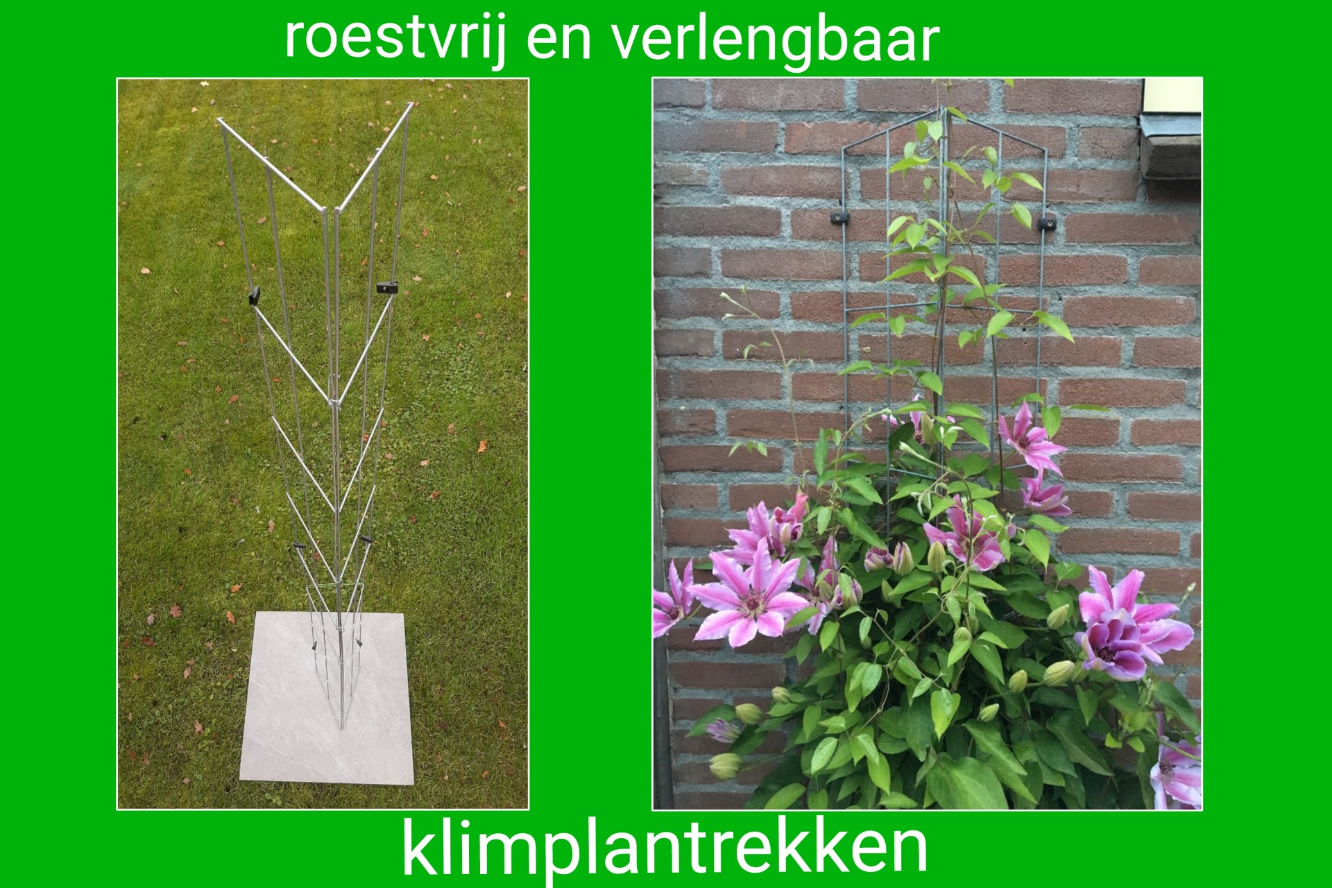 VERTICAAL TUINIEREN, met draadrekken van Easy Plant Pillar (EPP)            Verlengbaar en Roestvrij.