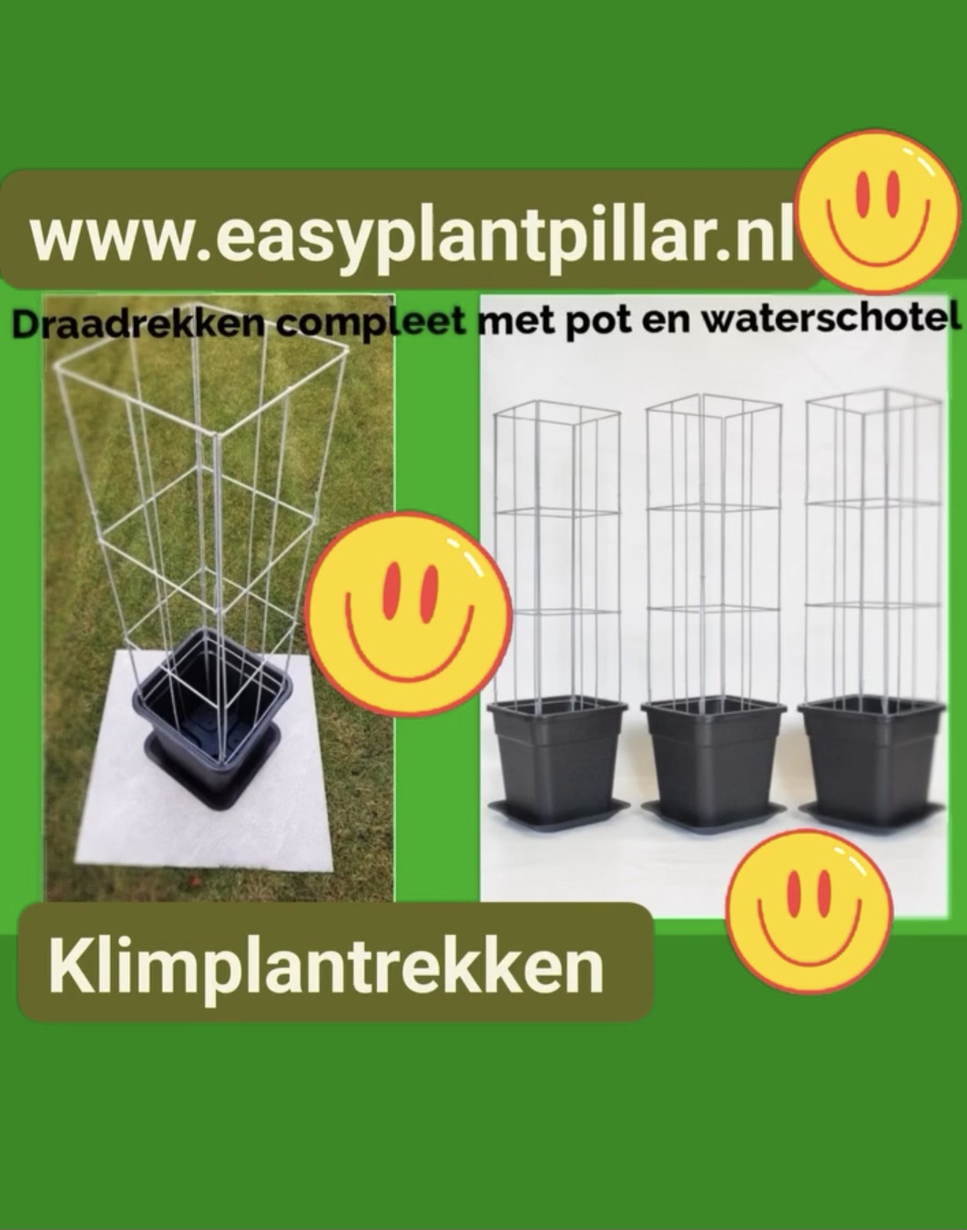 VERTICAAL TUINIEREN, met draadrekken van Easy Plant Pillar (EPP)            Verlengbaar en Roestvrij