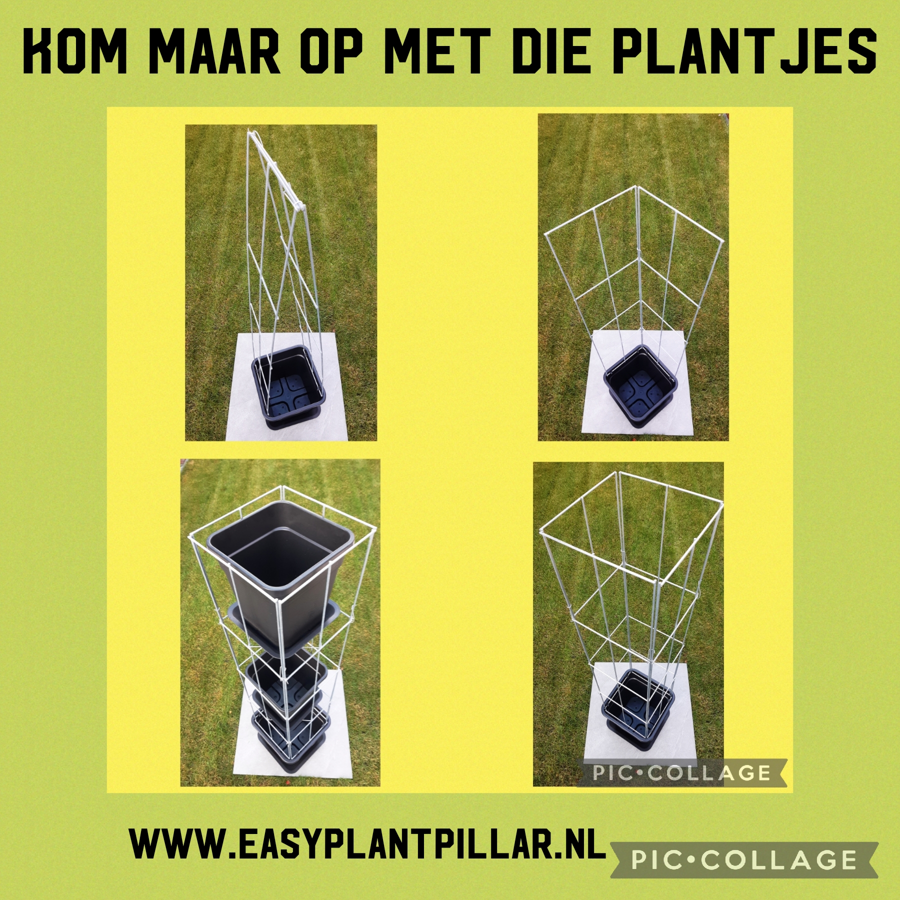 VERTICAAL TUINIEREN, met draadrekken van Easy Plant Pillar (EPP)            Verlengbaar en Roestvrij