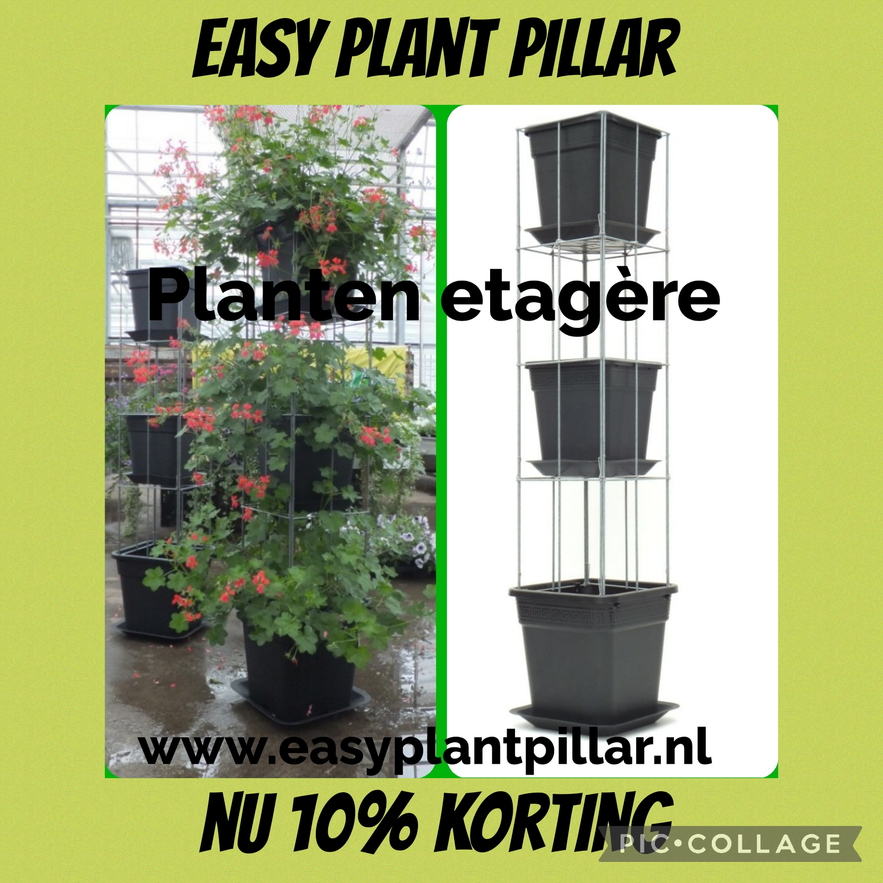 VERTICAAL TUINIEREN, met draadrekken van Easy Plant Pillar (EPP)            Verlengbaar en Roestvrij.