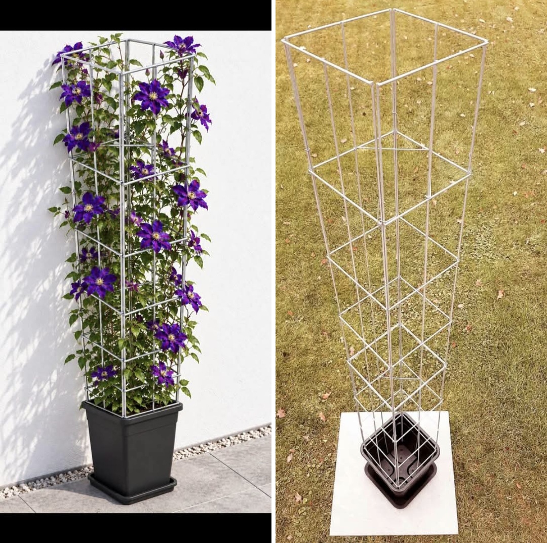 VERTICAAL TUINIEREN, met draadrekken van Easy Plant Pillar (EPP)            Verlengbaar en Roestvrij.